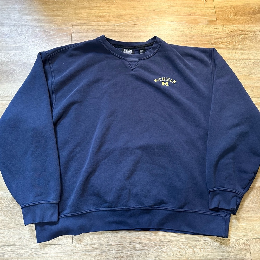 Vintage Michigan Wolverines Sweatshirt Mens Crewneck University 2XL XXL Blue Y2K